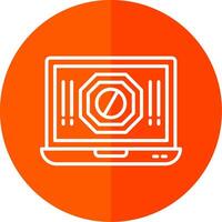 Ad Blocker Line Red Circle Icon vector