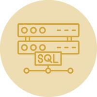 Sql Line Yellow Circle Icon vector