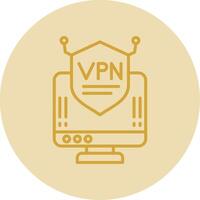 Vpn Line Yellow Circle Icon vector