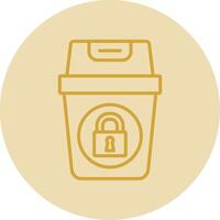 Recycle Bin Line Yellow Circle Icon vector