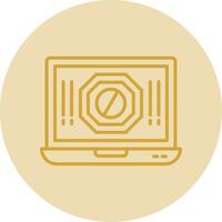 Ad Blocker Line Yellow Circle Icon vector