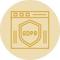 Gdpr Line Yellow Circle Icon vector