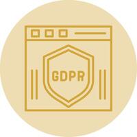 Gdpr Line Yellow Circle Icon vector