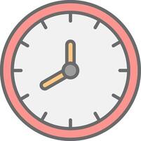 reloj línea lleno ligero icono vector