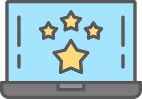 Star Line Filled Light Icon vector