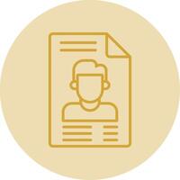 User Profile Line Yellow Circle Icon vector