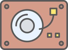 Turntable Line Filled Light Icon vector