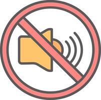 No sonido línea lleno ligero icono vector