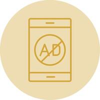 Ad Blocker Line Yellow Circle Icon vector