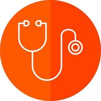 Stethoscope Line Red Circle Icon vector