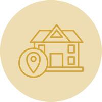 Location Line Yellow Circle Icon vector