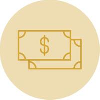 Payment Line Yellow Circle Icon vector