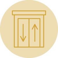 Elevator Line Yellow Circle Icon vector