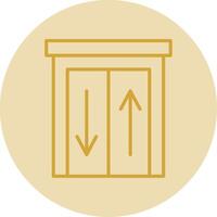 Elevator Line Yellow Circle Icon vector