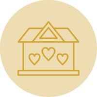 Shelter Line Yellow Circle Icon vector