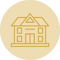 Mansion Line Yellow Circle Icon vector