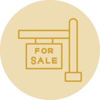 For Sale Line Yellow Circle Icon vector