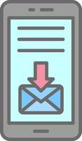 Mail Line Filled Light Icon vector