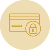 Secure Payment Line Yellow Circle Icon vector
