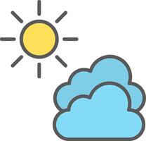 Clouds Line Filled Light Icon vector