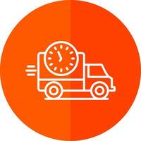 Delivery Time Line Red Circle Icon vector