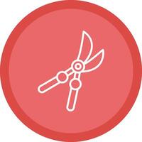 Purning Shears Line Multi Circle Icon vector