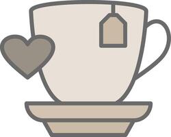 Love Coffee Line Filled Light Icon vector