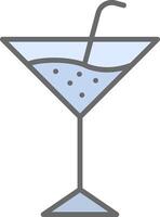 martini línea lleno ligero icono vector