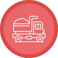 Dump Truck Line Multi Circle Icon vector