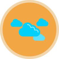 Clouds Flat Multi Circle Icon vector
