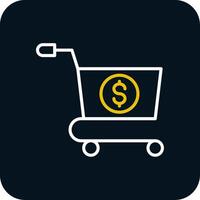 Shopping Cart Line Red Circle Icon vector