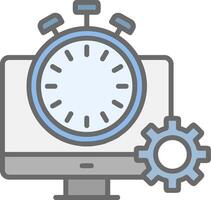 Fast Processing Line Filled Light Icon vector