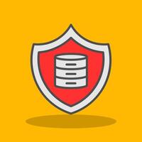 Secure Data Filled Shadow Icon vector