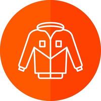Jacket Line Red Circle Icon vector