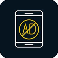 Ad Blocker Line Red Circle Icon vector