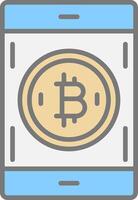 Bitcoin Pay Line Filled Light Icon vector