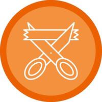 Scissors Line Multi Circle Icon vector