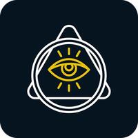 Eye Of Providence Line Red Circle Icon vector