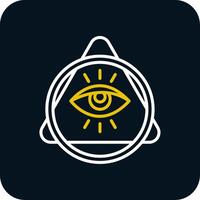 Eye Of Providence Line Red Circle Icon vector