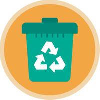 Recycle Bin Flat Multi Circle Icon vector
