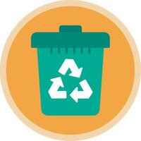 Recycle Bin Flat Multi Circle Icon vector