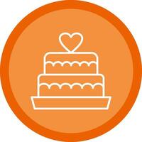 Wedding Cake Line Multi Circle Icon vector