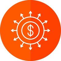 Budget Spending Line Red Circle Icon vector