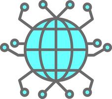 Global Networking Line Filled Light Icon vector