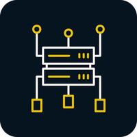 Data Structure Line Red Circle Icon vector