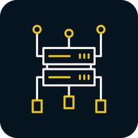 Data Structure Line Red Circle Icon vector