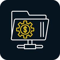 Network Folder Line Red Circle Icon vector