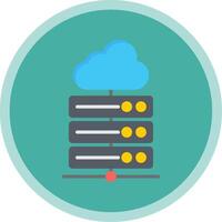 Hosting Server Flat Multi Circle Icon vector