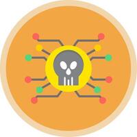 Cyber Attack Flat Multi Circle Icon vector