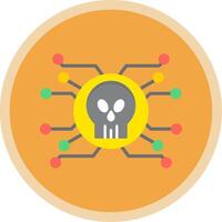 Cyber Attack Flat Multi Circle Icon vector